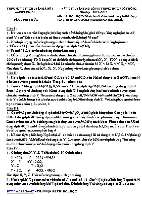 Đề thi tuyển sinh lớp 10 trung học phổ thông năm học 2012 - 2013 môn thi Hóa Học